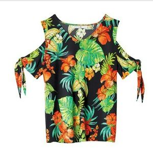 NIP 3X Tropical Print top